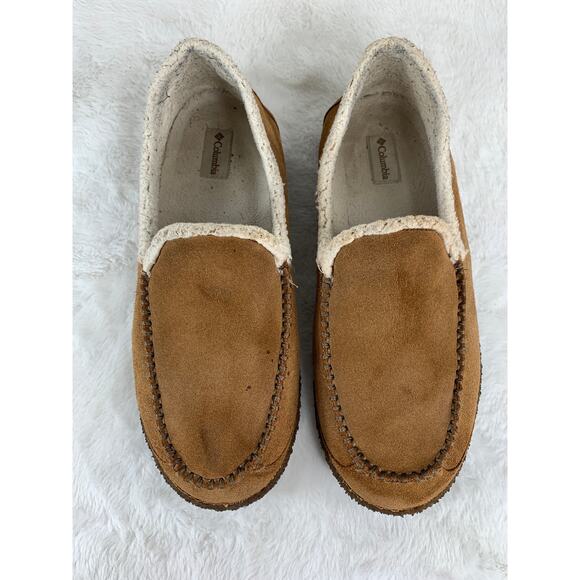 Columbia Men's YM5241-287 Brown Shearling Suede Slippers Size 10 - Picture 7 of 8